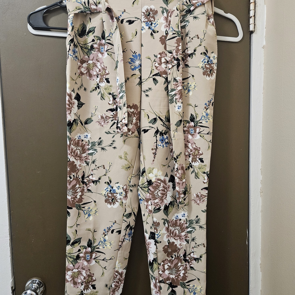 Floral High Waisted Dress Pants